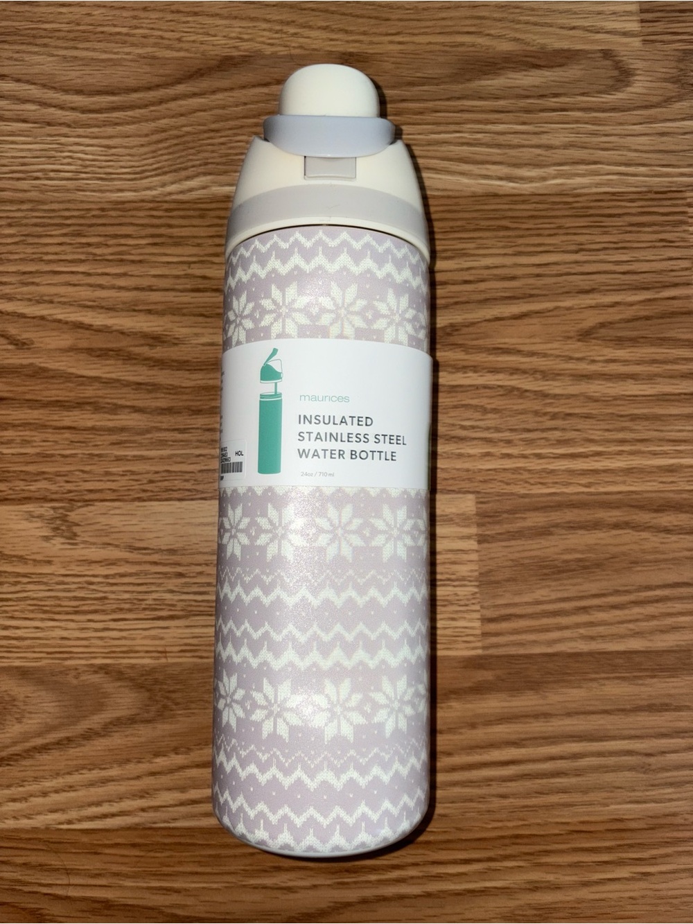 Maurices Light Lavender Pattern Insulated Stainless Steel Water Bottle